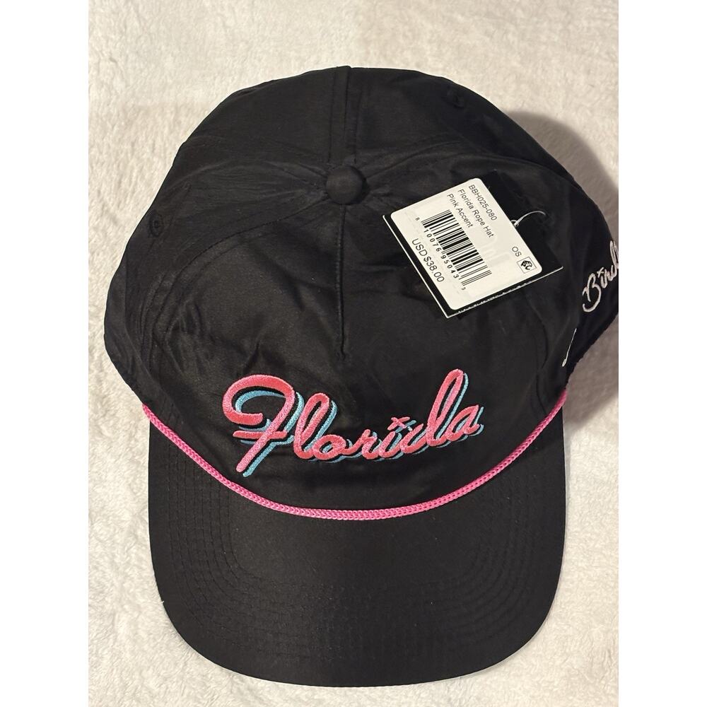 Bad Birdie Florida Rope Hat Golf Cap Embroidered Black Pink Blue Snap Back